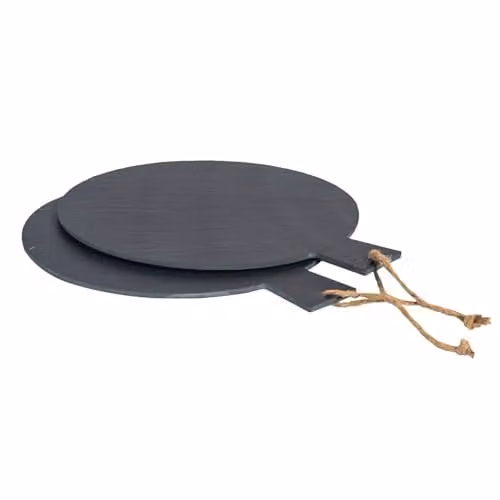 Argon Tableware Round Slate Serving Paddles, Pack of 2, Grey, Diameter: 34 cm