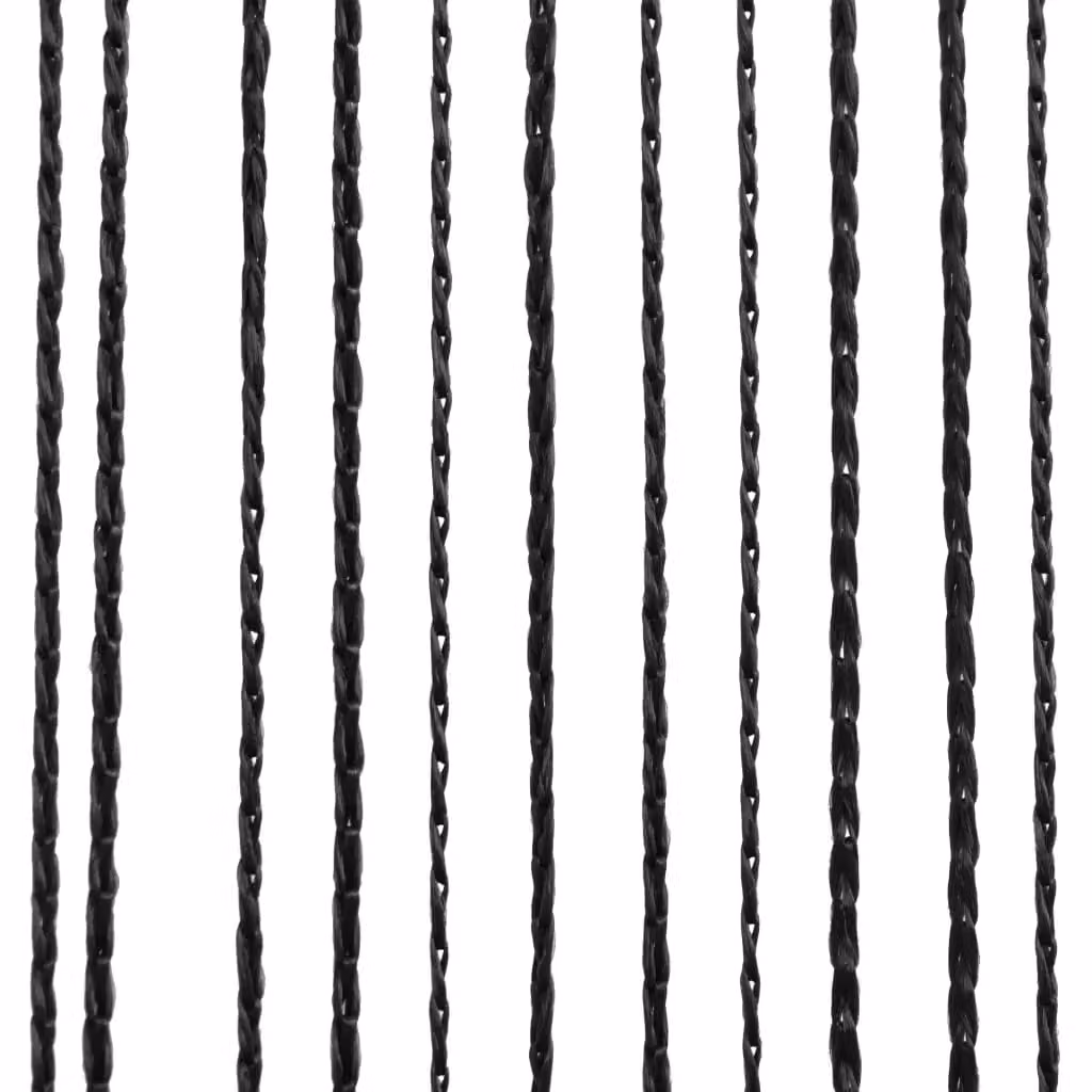 Berkfield Home Black String Curtains, 2 Pack, W: 140 cm, H: 250 cm – 4