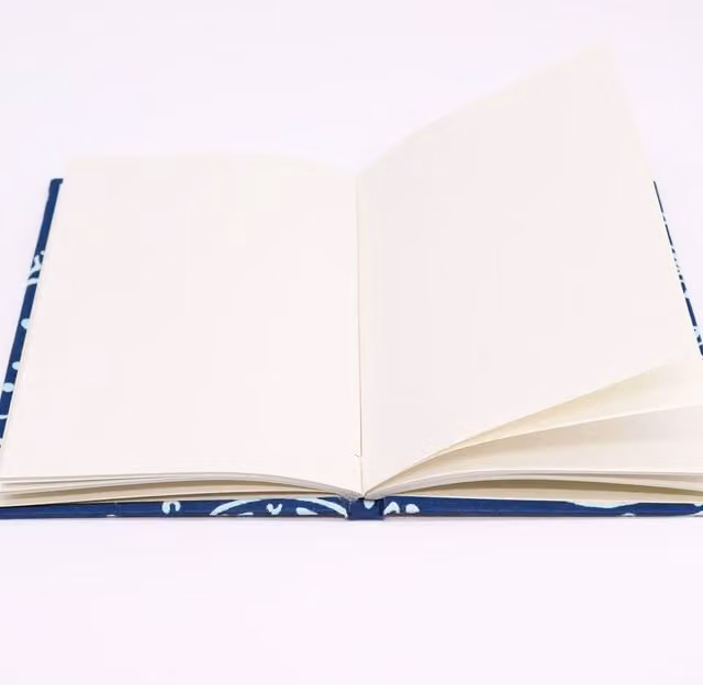 KDMK Softcover Blank Cotton Bound Notebook with 96 Pages in Blue and White