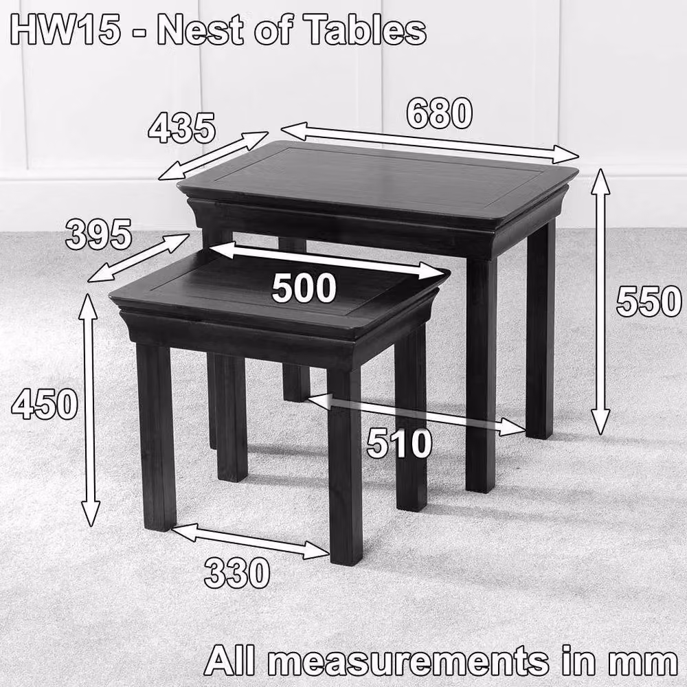 FORGEVIO Modern Nest of 2 Square Wood Tables in Brown – 3