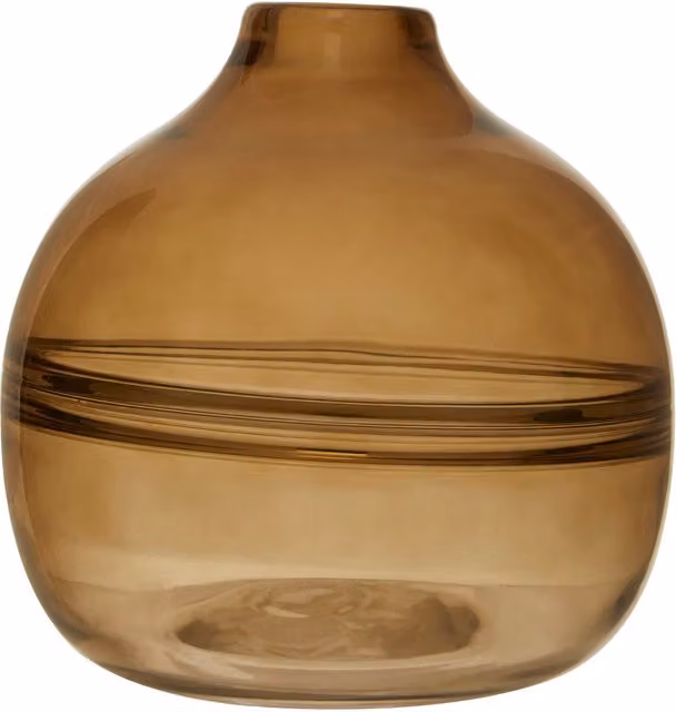 Interiors by Premier Striped Round Glass Tabletop Vase in Black, Gold or Blue