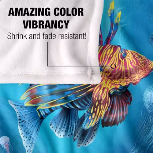 JQ Licensing Lion Fish Silky Touch Super Soft Fleece Throw Blanket, Multicolour, W/D/H: 91 x 147 cm – 3