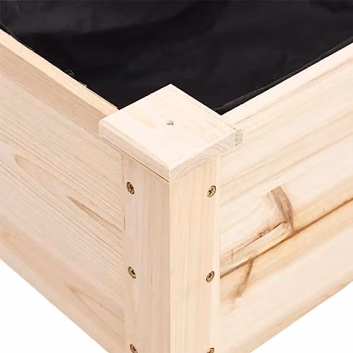 vidaXL Solid Wood Fir Planter with Liner, Natural Brown, W: 203 cm, D: 53 cm, H: 76 cm – 4