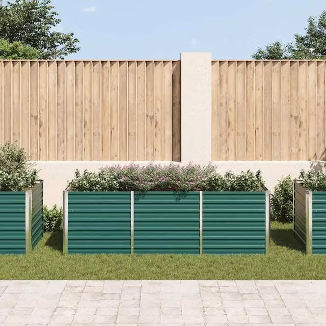 Berkfield Home Garden Raised Bed in Green Galvanised Steel, W/D/H: 240 x 80 x 77 cm – 1