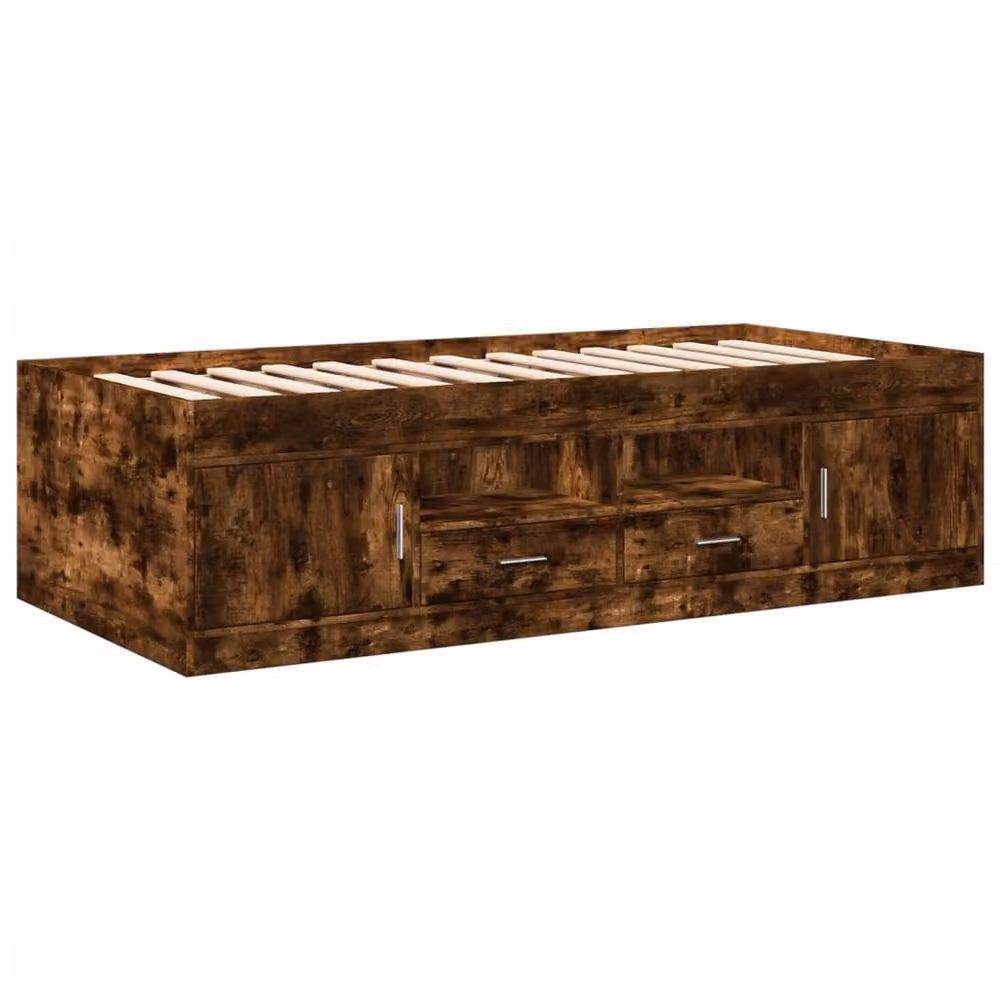 Berkfield Home Daybed with Drawers in Smoked Oak, Brown, W/D/H: 100 x 200 cm – 3
