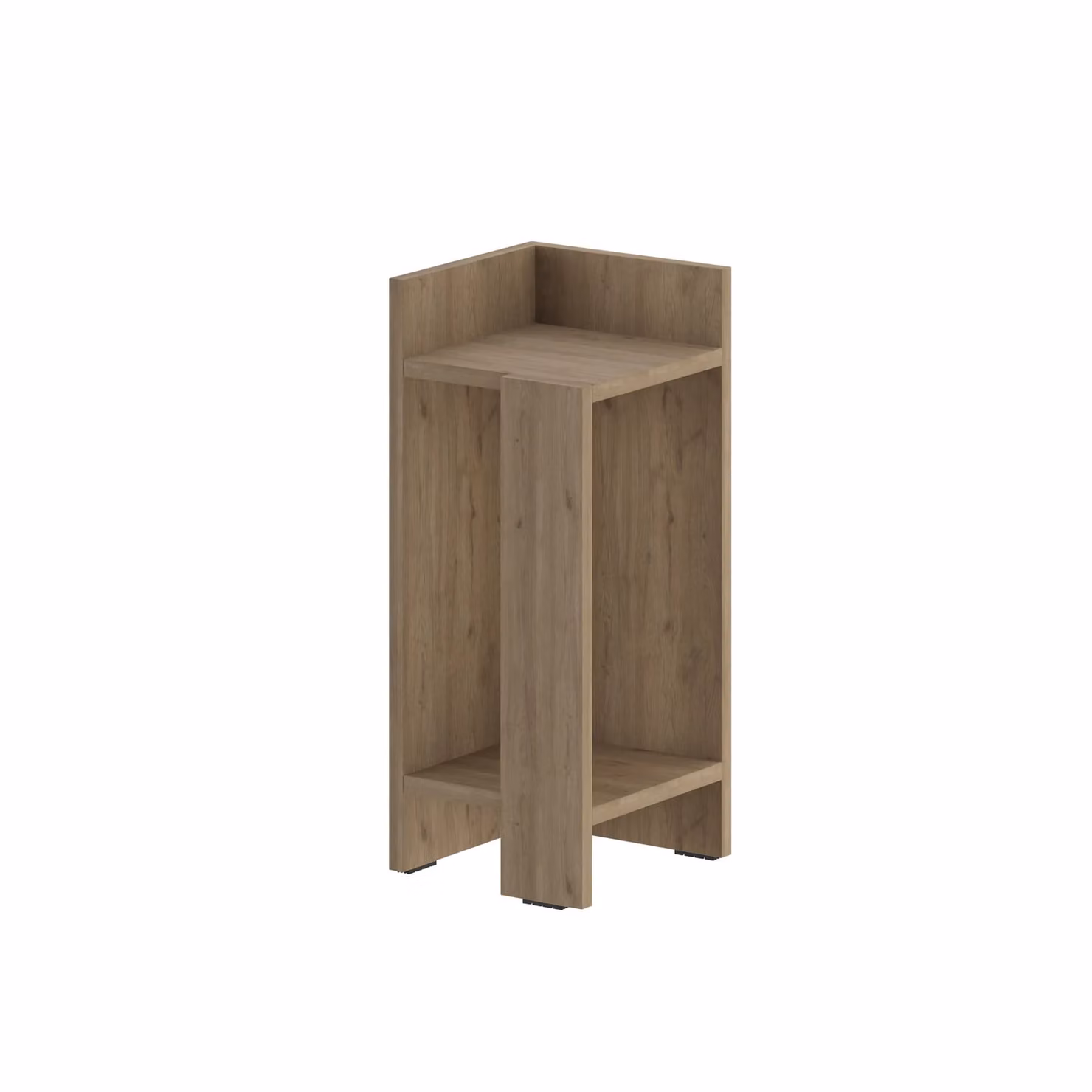 Decortie Elos Modern Wall-Mounted Right-Side Bedside Cabinet with Drop-Down Door, Dark Oak Brown, W: 25 cm, H: 60 cm, D: 25 cm – 2