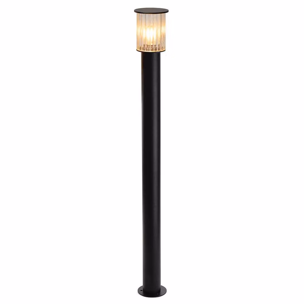 Netlighting Norfolk Outdoor Bollard, Black with Clear Glass, Height: 124 cm, E27, IP44 – 3
