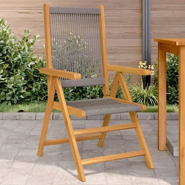 Berkfield Home Set of 2 Grey Acacia Wood and Polypropylene Garden Chairs