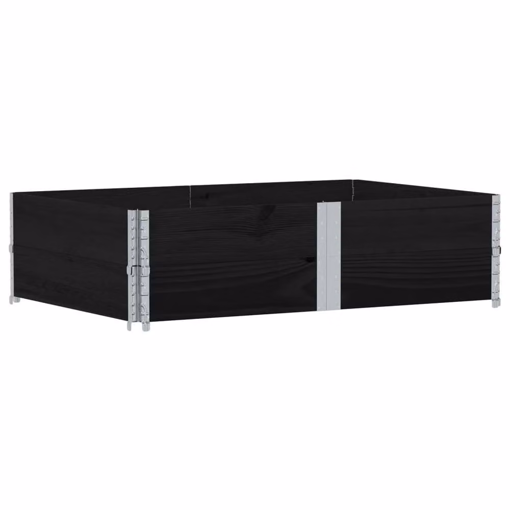 Berkfield Home Black Wooden Raised Bed Planter with Galvanised Steel Liner W: 100 cm, D: 100 cm, H: 41 cm – 3