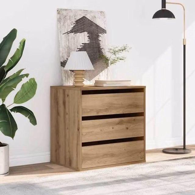 Berkfield Home Classic Corner Chest of Drawers in Artisan Oak Brown, W: 60 cm, D: 41 cm, H: 58 cm
