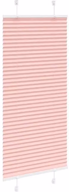Berkfield Home Single Pleat Polyester Fabric Blind in Pink, W: 60 cm, H: 150 cm