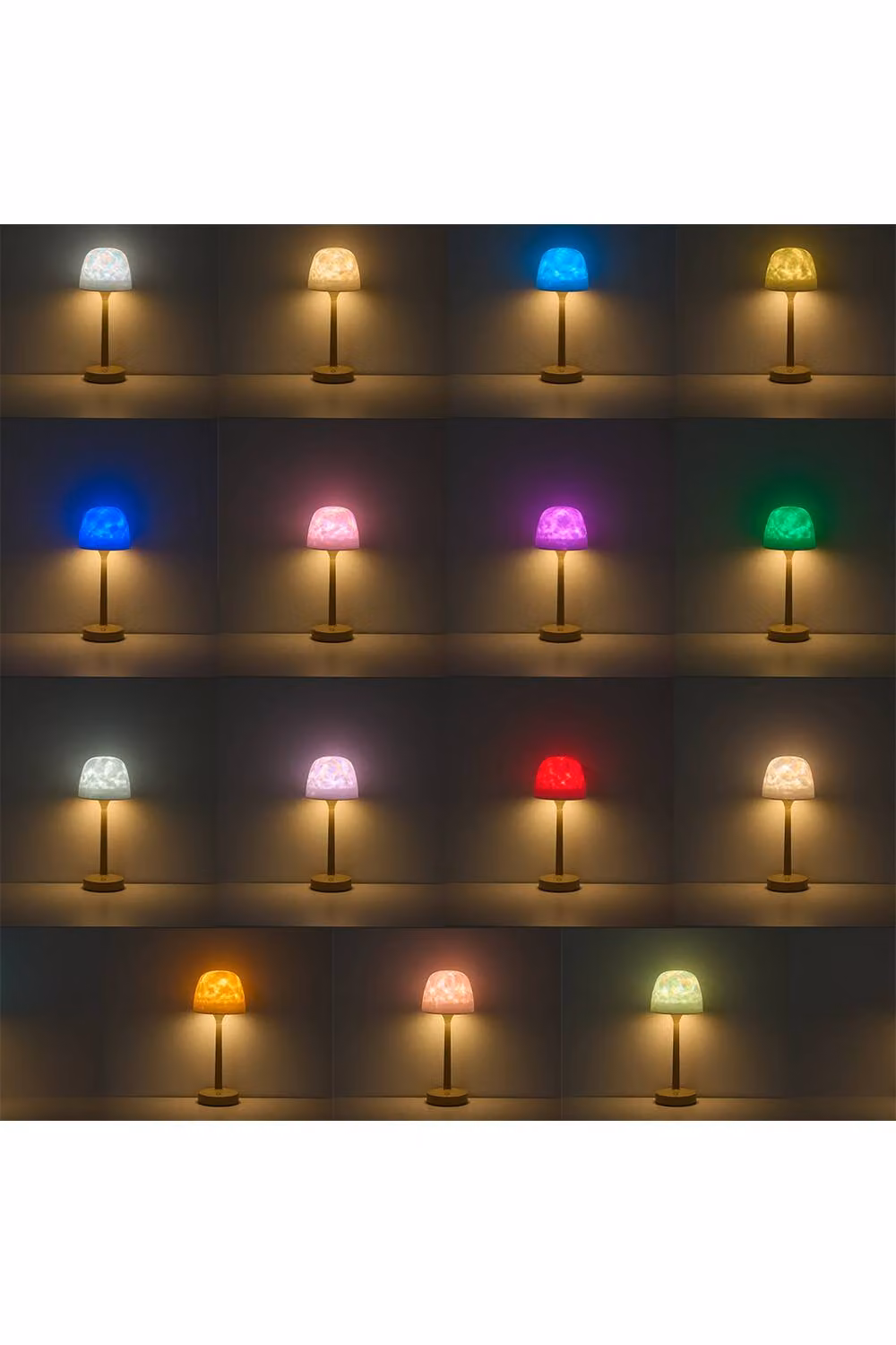 Living and Home Rechargeable Table Light with 16-Colour Ocean Wave Projector in Transparent Glass – 3