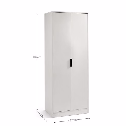 Julian Bowen Alba 2 Door Wardrobe in Grey with Soft Close Doors and Internal Shelving – 2