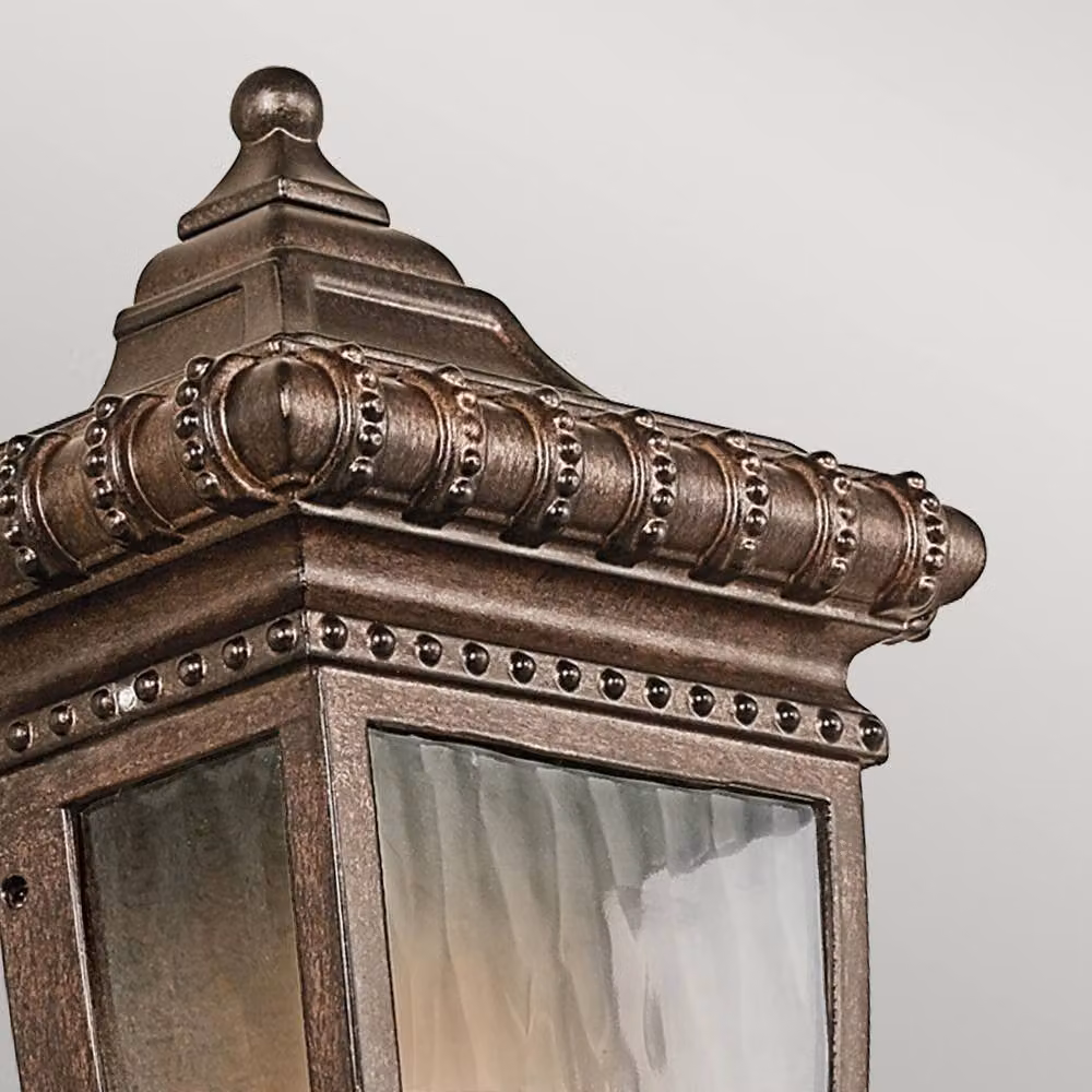Netlighting Venetian Rain Outdoor Wall Half Lantern Light in Bronze and Brown, IP44, E14 – 2