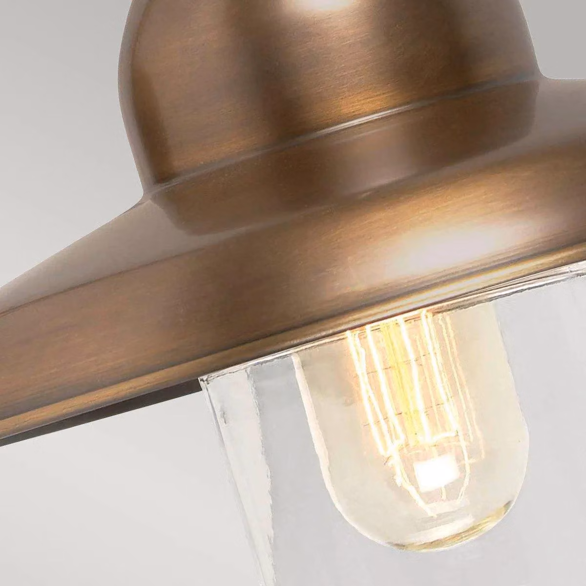 Netlighting Somerton Outdoor Fisherman Dome Wall Light in Brass and Yellow with E27 Socket, IP44 Rated – 2