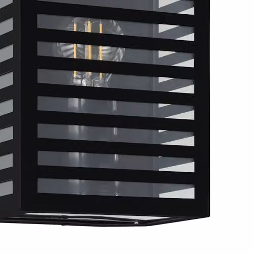 Eglo Alamonte 3 Black Metal IP44 Outdoor Wall Light with Transparent Glass – 7