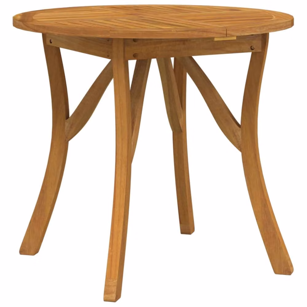 Berkfield Home Round Acacia Wood Garden Table in Brown, Diameter: 85 cm – 1