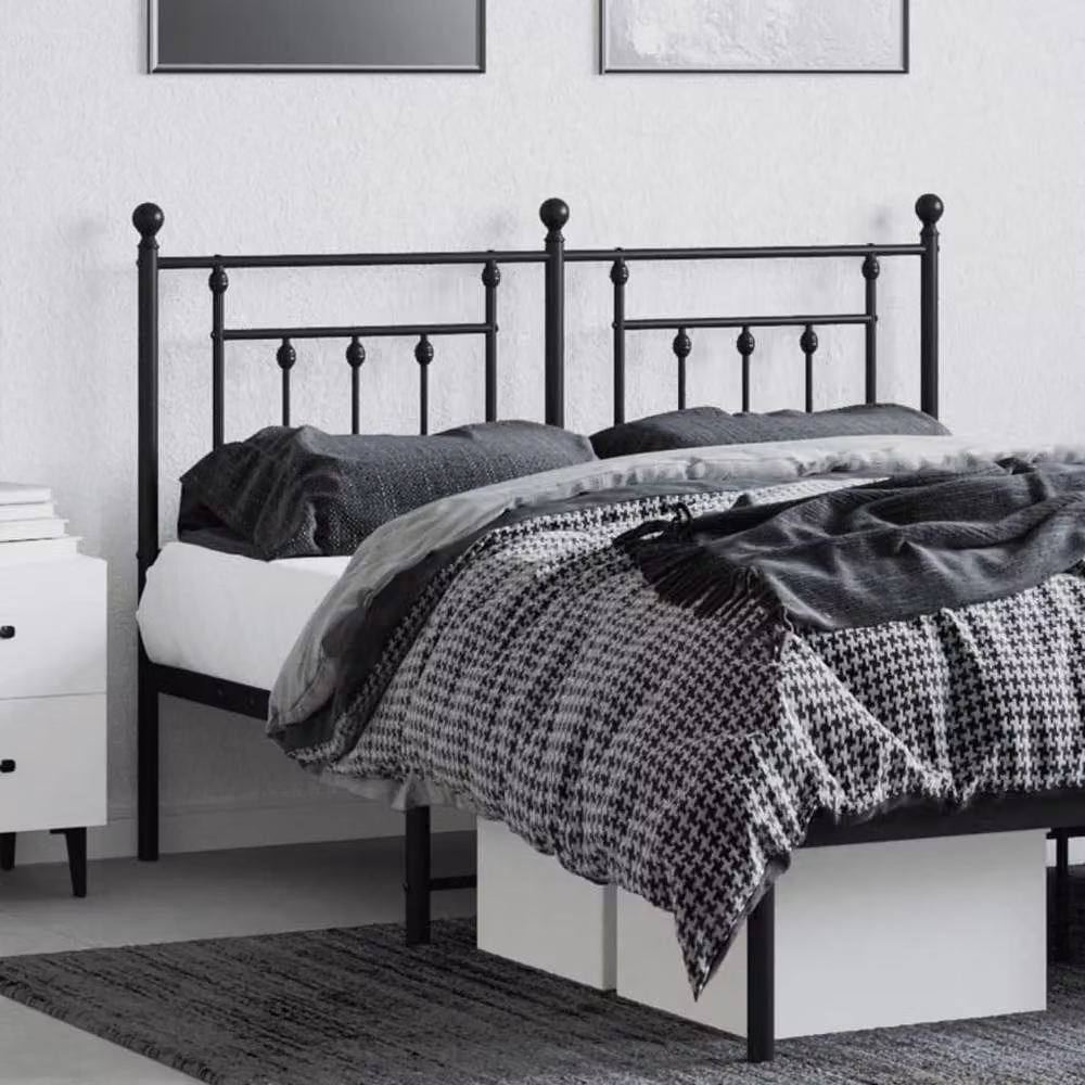 Berkfield Home Classic Metal Headboard in Black, 140 cm – 3