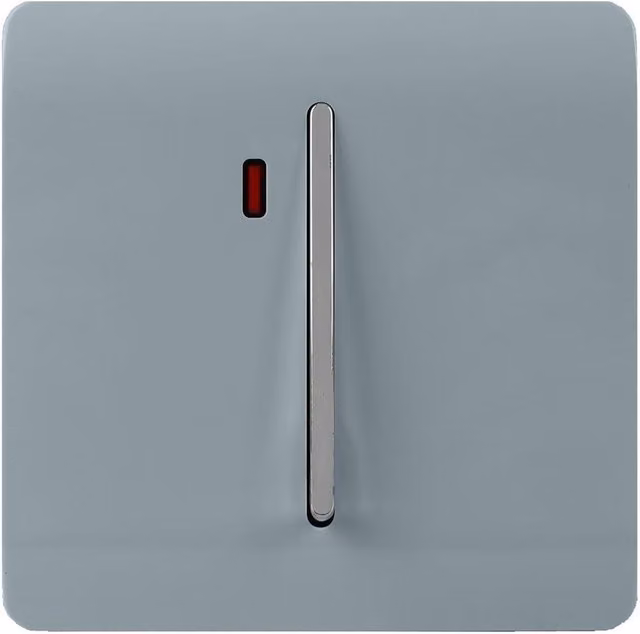 Trendi 45 A Flush Cooker Switch and Neon Insert in Grey and Chrome
