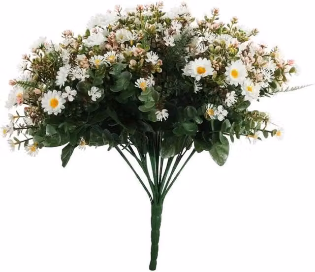 KDMD White Mini Daisy Bush with 36 Stems