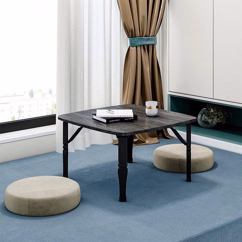FORGEVIO Black Foldable Japanese Coffee Table, W: 60 cm, D: 60 cm, H: 35 cm – 3