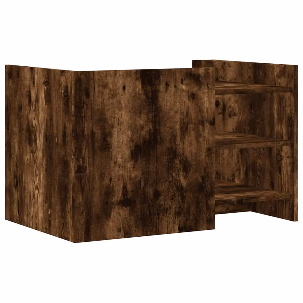 Berkfield Home Modern Smoked Oak Coffee Table in Brown, W/D/H: 80 x 50 x 50 cm – 4