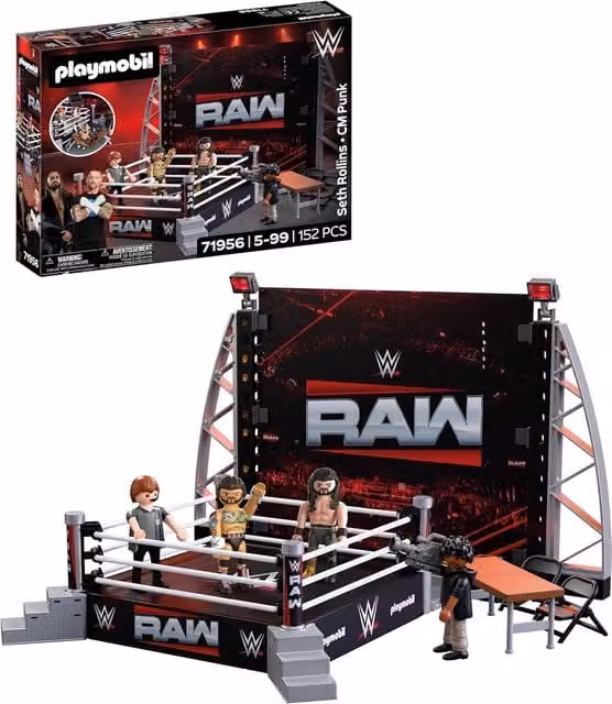 Playmobil WWE RAW Ring Collectors Set in Red and Gold