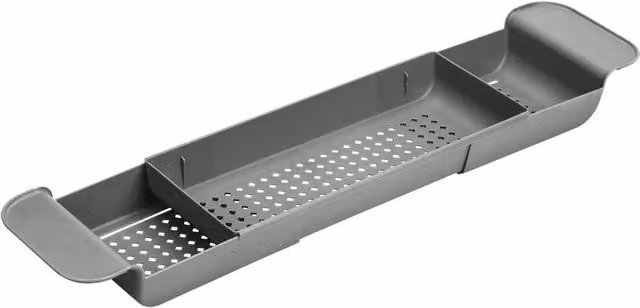 Kelvenix Extendable Bath Tub Rack Bathroom Shelf in Grey – 1