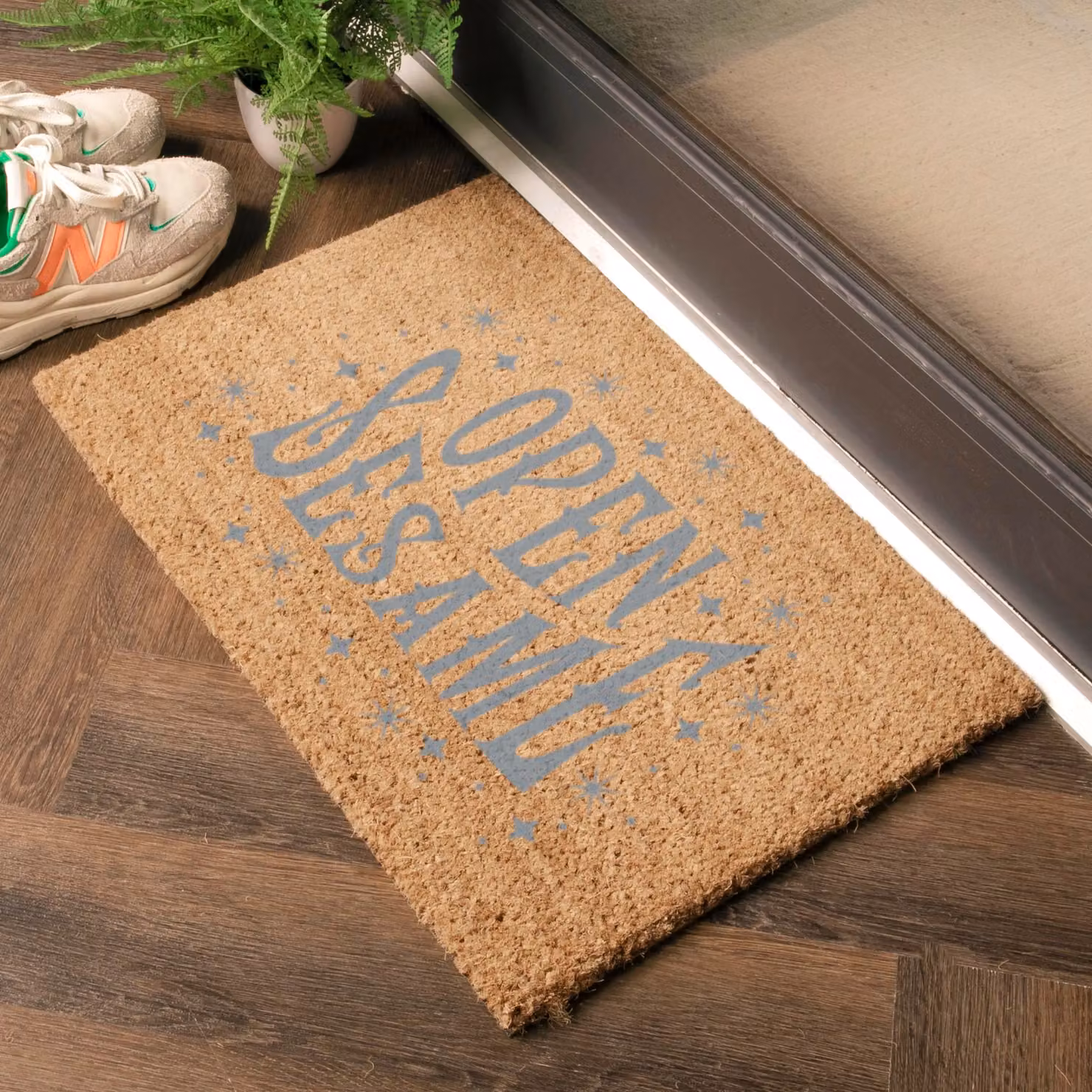Artsy Mats Magical Open Sesame Grey and Black Coir Doormat, W/D: 60 x 40 cm – 2