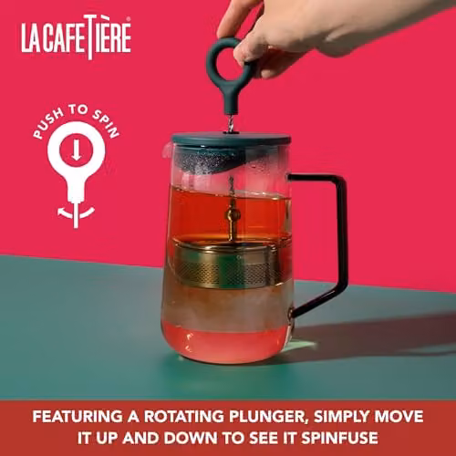 La Cafetiere Gyro Glass Spinning Infuser Teapot, Green, 1.25 l – 2