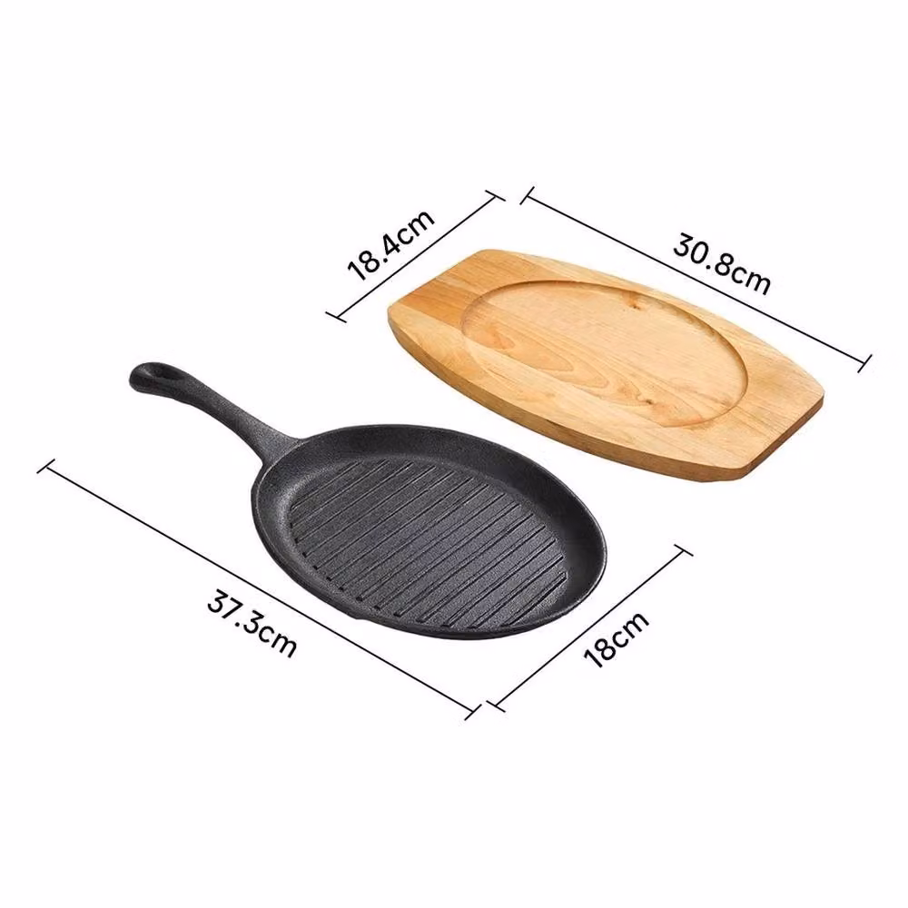 PAWNORA Cast Iron Sizzler Steak Plate Griddle Grill Pan, Black – 2