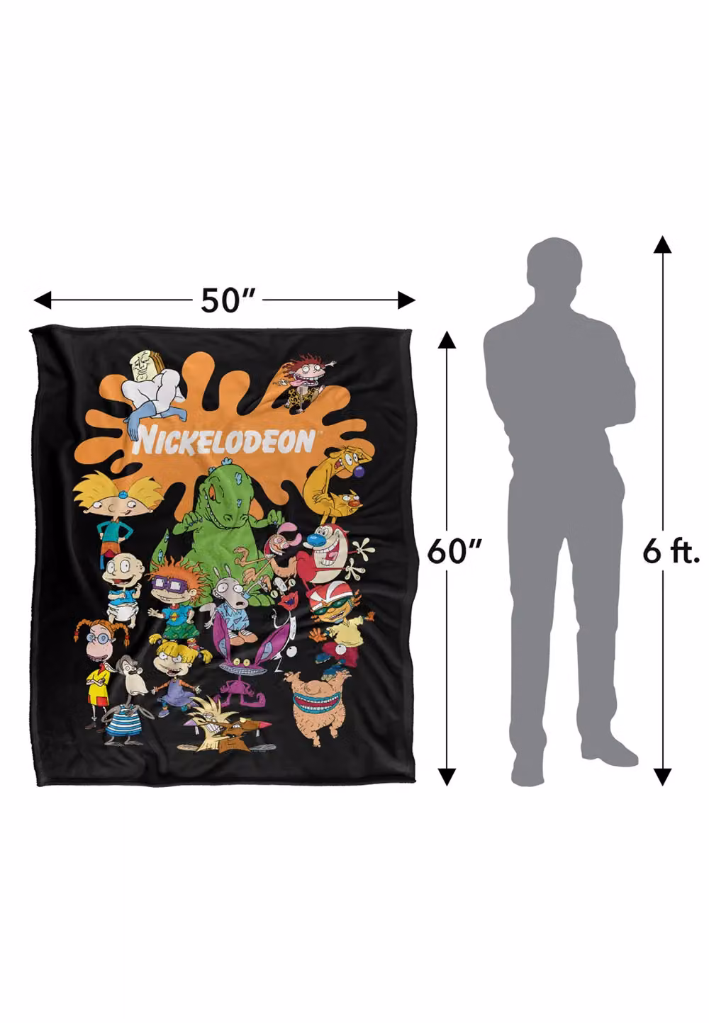 Logovision Nickelodeon White Fluffy Fleece Throw Blanket, W/D/H: 152 x 127 cm – 9
