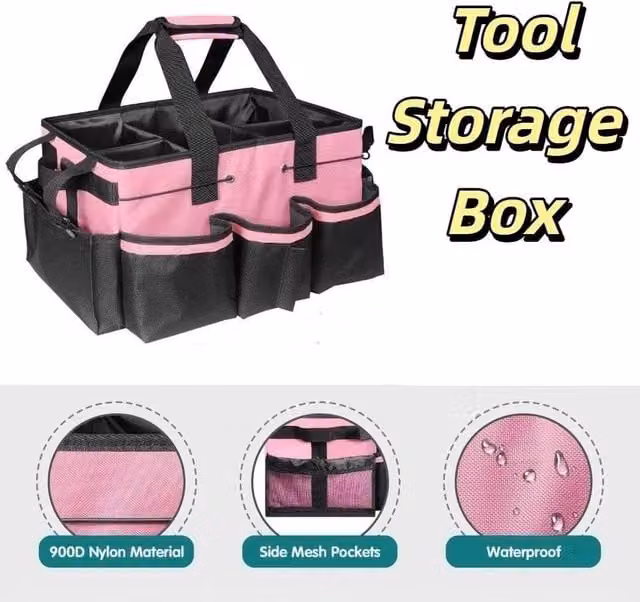 KORVIXA Portable Cleaning Tool Storage Bag in Pink, W: 50 cm