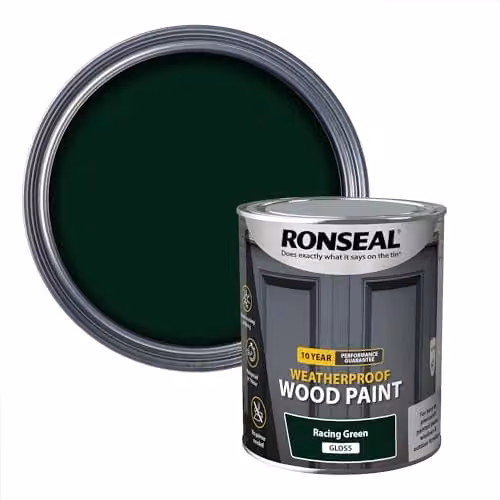 Ronseal Weatherproof Opaque Wood Paint Gloss Green 0.75 l – 1