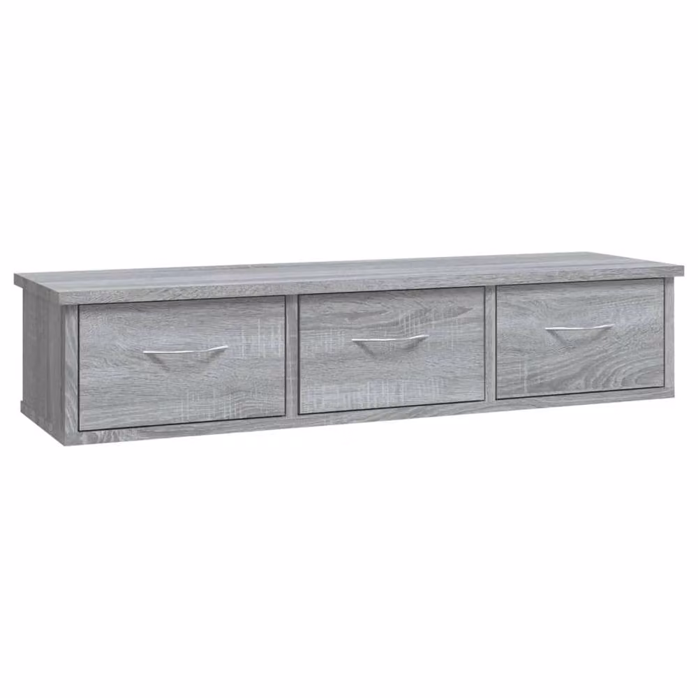 Berkfield Home Wall Mounted Cabinet in Grey Sonoma, W: 88 cm, D: 26 cm, H: 18.5 cm – 2