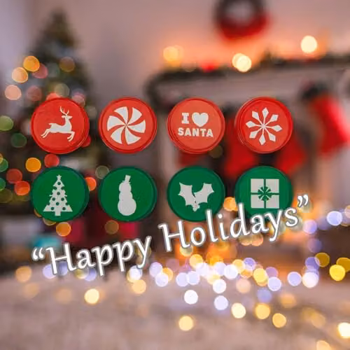 VFM e-Store Christmas Themed Rubber Stamps, 8 Pack, Multicolour, W: 18.4 cm, D: 12.1 cm, H: 2.9 cm – 5