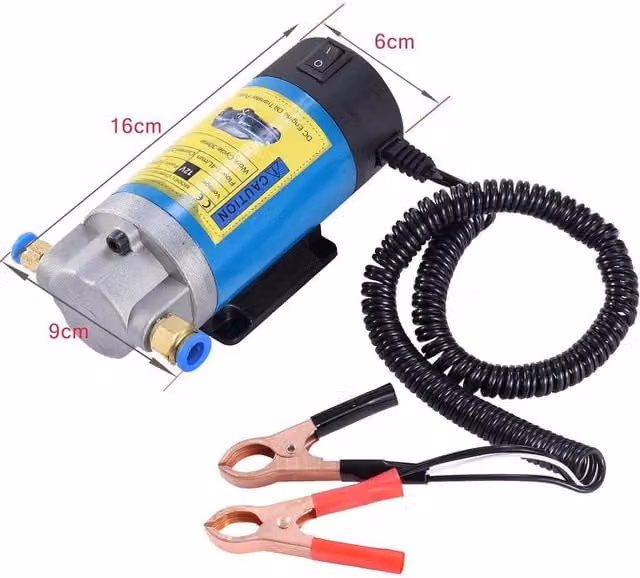 NESTLUNE 12V Car Diesel Electric Fuel Transfer Pump Oil Dispenser, Blue