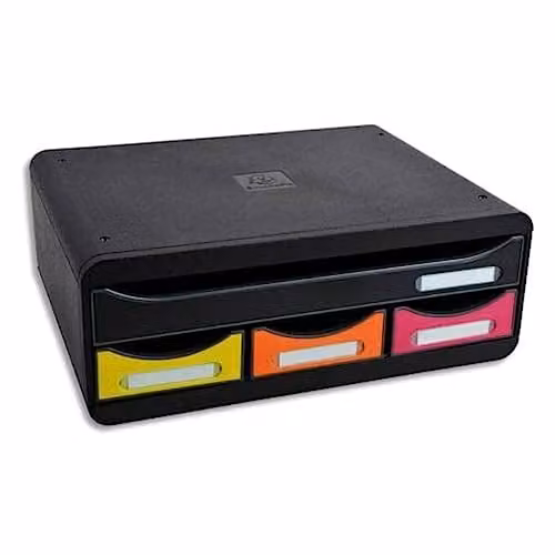 Exacompta Harlequin Toolbox Drawer Set with 4 Drawers for A4 Documents, W/D/H: 27.0 x 35.5 x 13.5 cm – 1