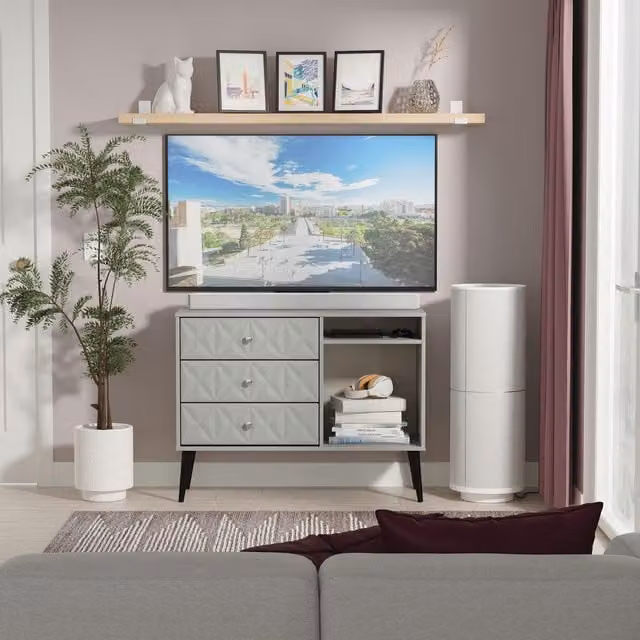 Ready Assembled 2 U Toledo 3 Drawer TV Unit in Dark Grey – 1