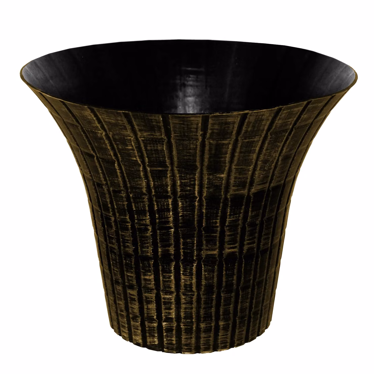 Simpa Elegance Flared Distressed Plastic Planters, Set of 2, Gold – 2