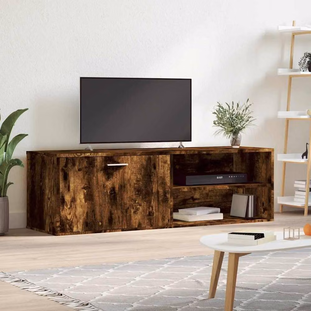 Berkfield Home Modern TV Cabinet in Smoked Oak Brown, W/D/H: 120 x 34 x 37 cm – 2