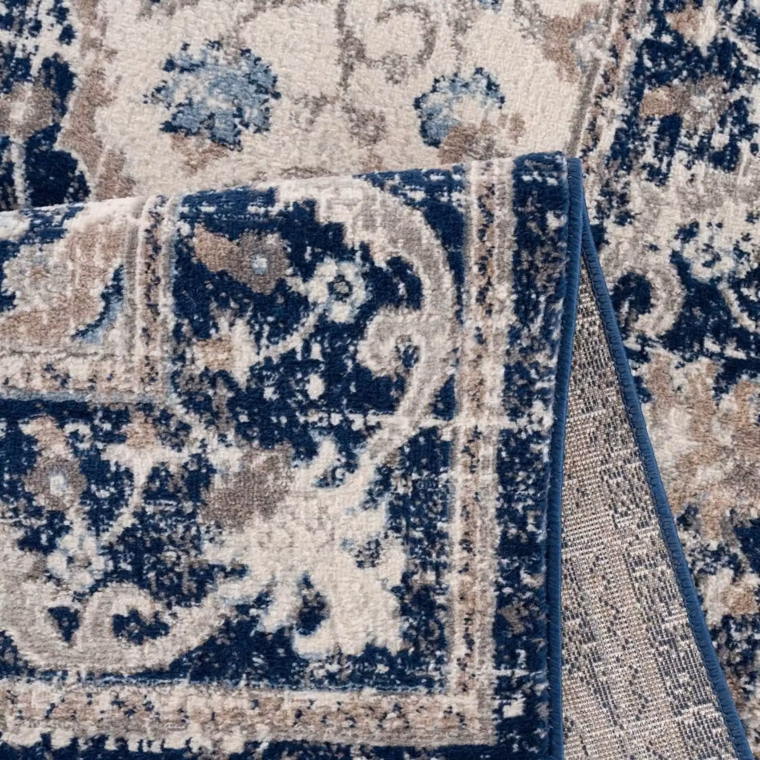 THE RUGS Montana Medallion Oriental Area Rug in Blue, Beige and Brown, W/D/H: 160 x 230 cm – 3