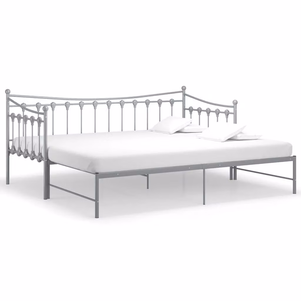 Berkfield Home Grey Metal Pull-out Sofa Bed Frame, W/D/H: 90 x 200 cm – 2