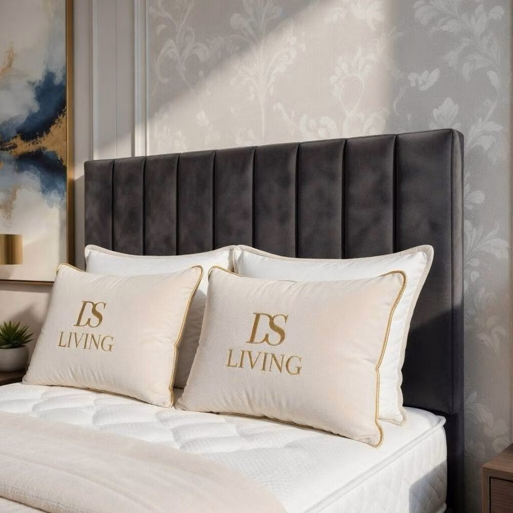 DS Living Aria Grey Velvet Upholstered Ottoman Bed, W/D/H: 200 x 200 x 180 cm – 2