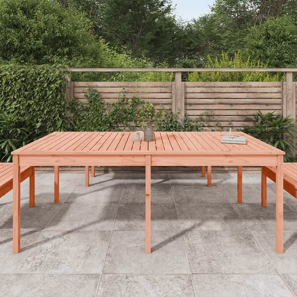 Berkfield Home Rectangular Garden Table in Brown Solid Douglas Wood W/D/H: 203.5 x 100 x 76 cm – 3