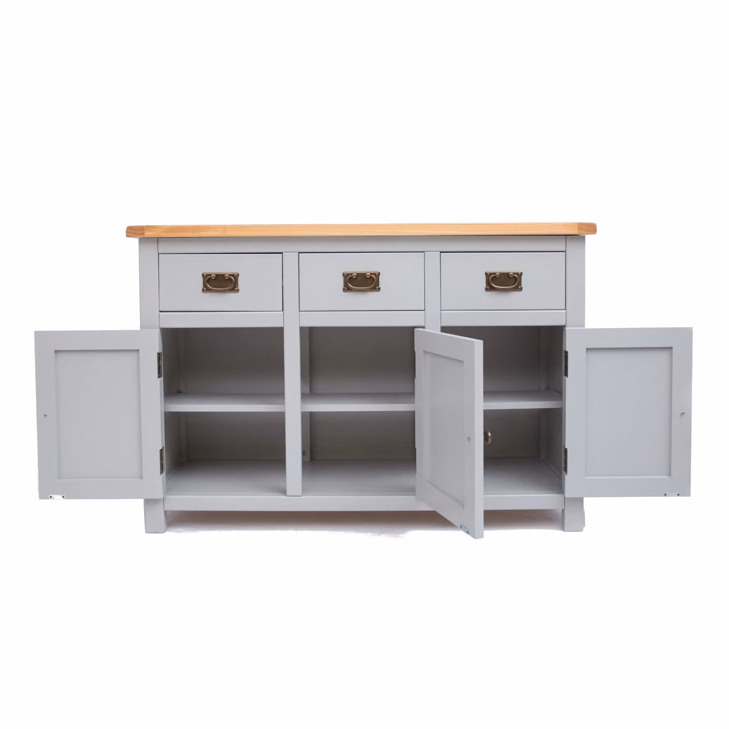 Cabinet Bits Argenta Grey Waxed Pine 3 Door 3 Drawer Sideboard – 2