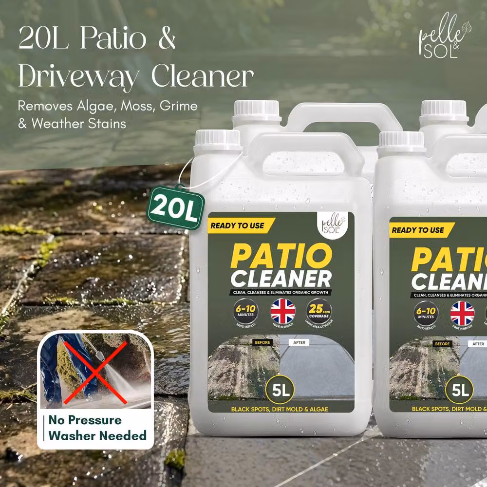 Pelle & Sol Outdoor Patio Cleaner and Moss Remover, 4 x 5L, White – 2