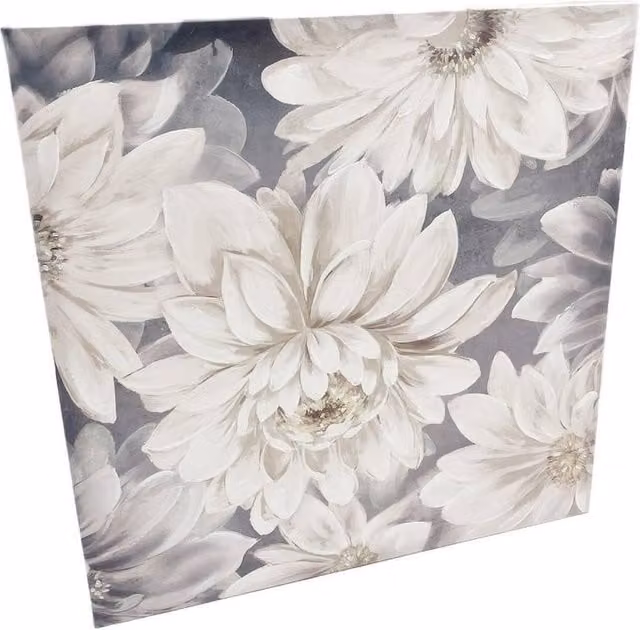 Minster Abstract Graphic Canvas Wall Art in White, W80 x H80 cm