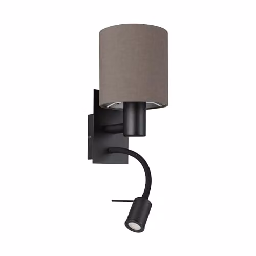 Eglo Pasteri LED wall light with adjustable reading light in black and beige
