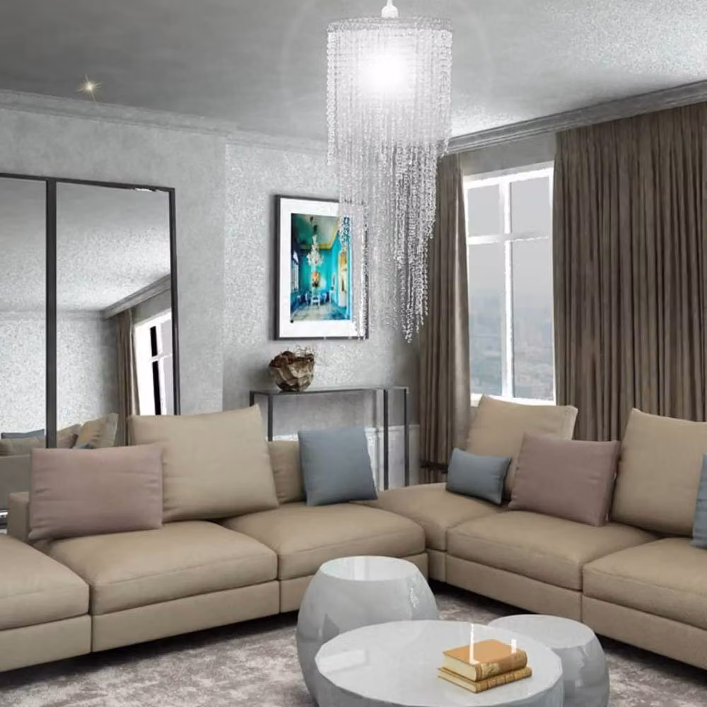 Berkfield Home Transparent Pendant Chandelier, W/D/H: 26 x 26 x 70 cm – 8